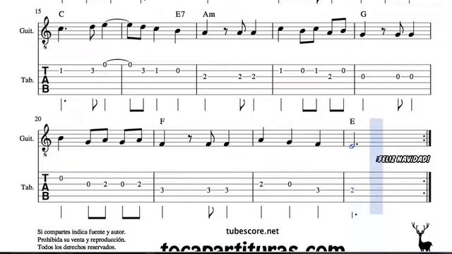 Ale Pun Tab Sheet Music for Guitar Christmas Carol Guitar Tablature смотреть онлайн