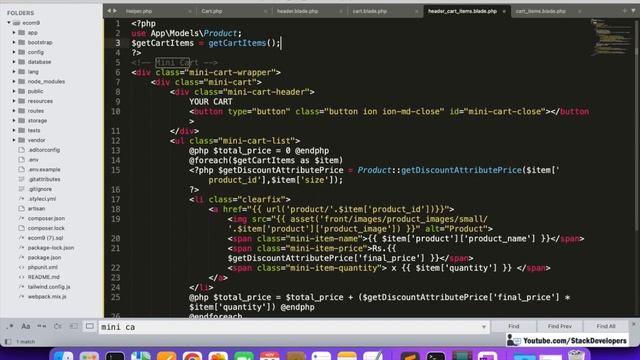 Laravel 9 Tutorial #119 | Integrate Mini Cart Widget for Website | Minicart Custom Pop-up via Ajax смотреть онлайн