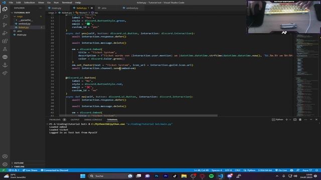 Discord bot Programming | Part 6 | Finishing the ticket system #python #discordbot #pythonbot смотреть онлайн