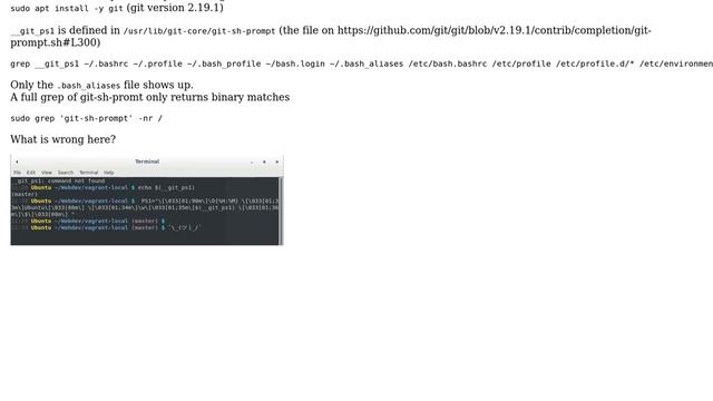 Ubuntu: __git_ps1 not found but does exist смотреть онлайн