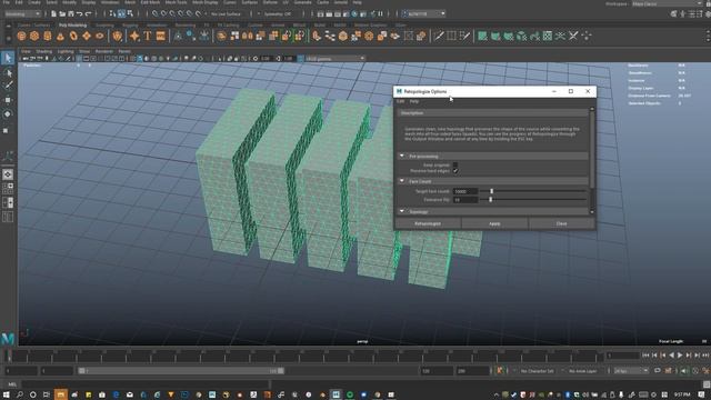 Merge Objects Using Retopologize in Maya 2020 смотреть онлайн