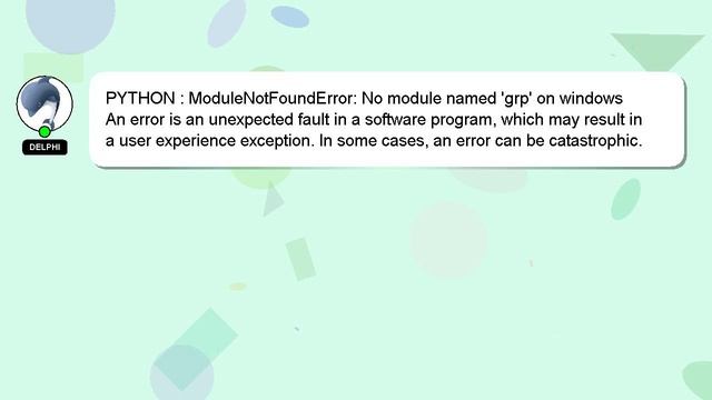 PYTHON : ModuleNotFoundError: No module named 'grp' on windows смотреть онлайн