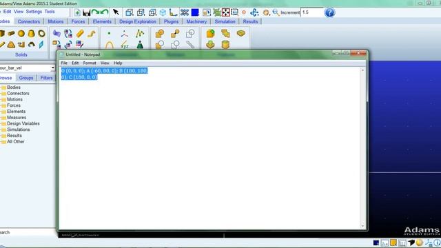 Adams/View - Tutorial on Four bar Mechanism - Measuring the Angular velocity of the Links смотреть онлайн