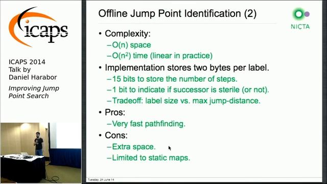 ICAPS 2014: Daniel Harabor on "Improving Jump Point Search" смотреть онлайн