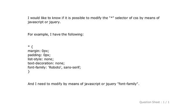 HTML : How to modify the selector * of css through javascript or jquery смотреть онлайн