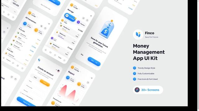 Finco - Money Management App Figma UI Kit figma app android смотреть онлайн