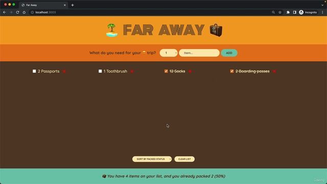 Starting a New Project: The "Far Away" Travel List | Lecture 67 | React.JS ? смотреть онлайн