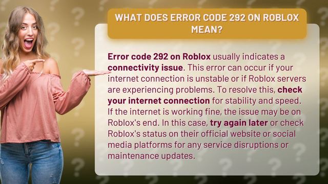 What does error code 292 on Roblox mean? смотреть онлайн