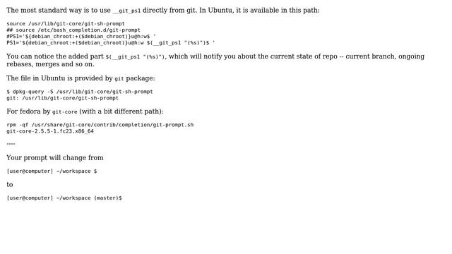 Unix & Linux: Can I display GIT in prompt when current directory has a .git folder? (5 Solutions!!) смотреть онлайн