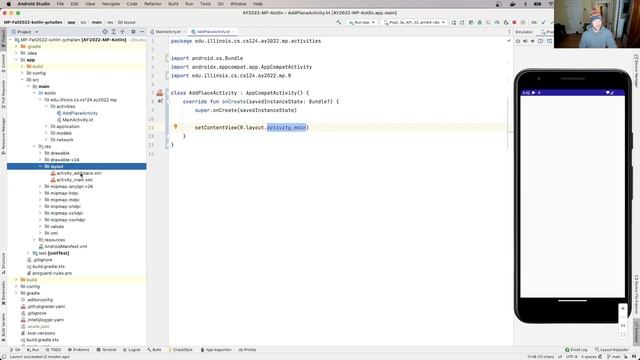 CS 124 Fall 2022: MP2 Part 2 Kotlin: Loading the Layout смотреть онлайн