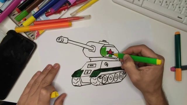 Как легко нарисовать танк?/ How to draw a tank? /Tankni qanday chizish kerak? смотреть онлайн