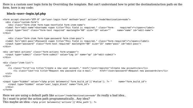 Drupal: writing form action path programmatically смотреть онлайн