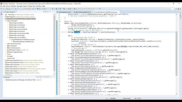 AWS Service in AEM using AWS Java SDK V2 | Send Notification to SNS topic about workflow payload смотреть онлайн