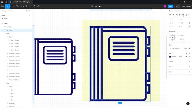 How to use OUTLINE STROKE and FLATTEN for Pixel Perfect icons in FIGMA | Free Figma Course| Lesson смотреть онлайн