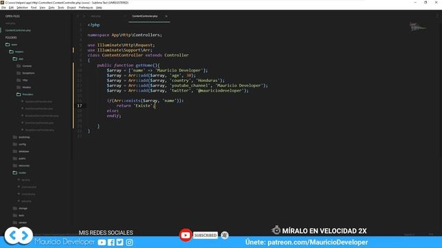 Laravel: Helper Arr::exists (Verifica si existe un índice dentro de un array) смотреть онлайн