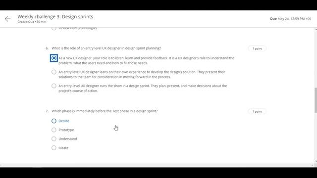 Weekly challenge 3 - Design sprints | Coursera quiz answer | Coursera free| Coursera question answe смотреть онлайн