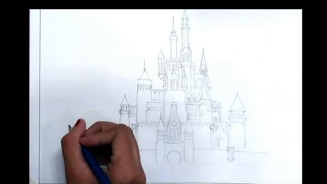 DISNEYLAND CASTLE PAINTING TUTORIAL STEP BY STEP FOR BEGINERS смотреть онлайн