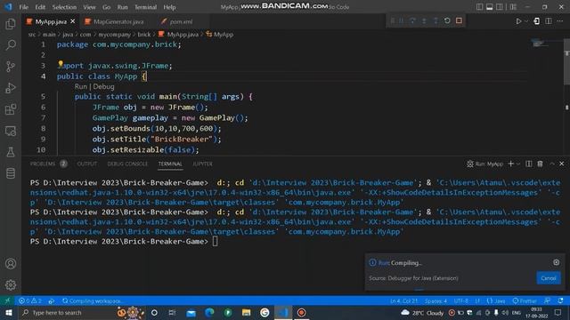Brick Breaker Game in Java смотреть онлайн