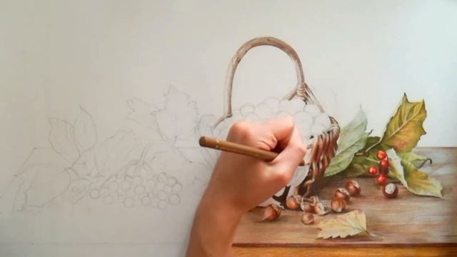 КАК НАРИСОВАТЬ НАТЮРМОРТ/ КАРТИНА ЦВЕТНЫМИ КАРАНДАШАМИ смотреть онлайн