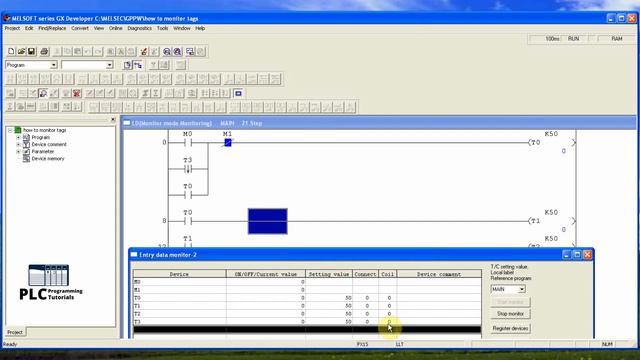 Lesson #11 How to monitor data tags in GX developer || PLC Programming Tutorials for Beginners смотреть онлайн