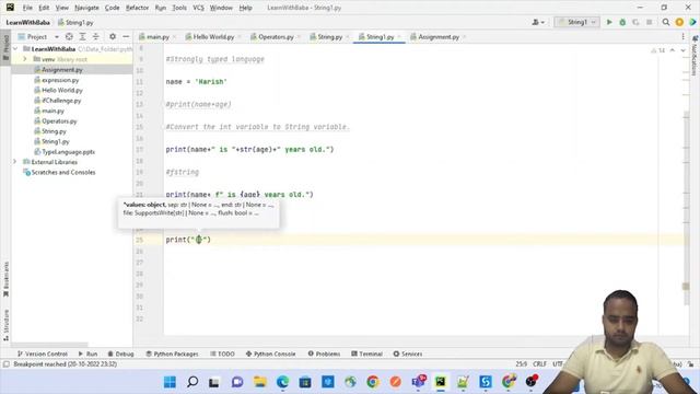 Variable conversion | String Formatting in Python | Learn With Baba | Harish Sharma смотреть онлайн