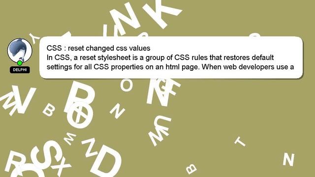 CSS : reset changed css values смотреть онлайн