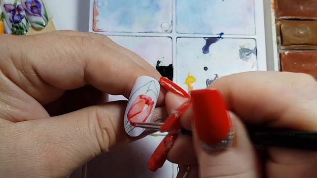 Акварельные тюльпаны. Весенний дизайн ногтей 2020 г. смотреть онлайн