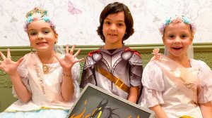 Настя, Алла-Виктория и Мартин в салоне для принцев и принцесс