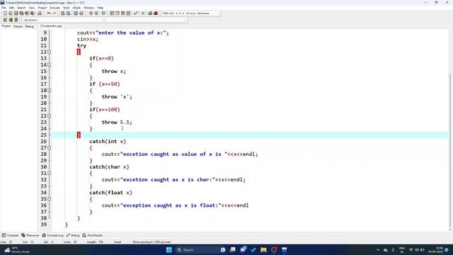 Multiple Try block | Multiple Catch block | Exception handling c++ | Hindi смотреть онлайн