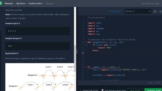14 - Kangaroo | Implementation | Hackerrank Solution | Python смотреть онлайн