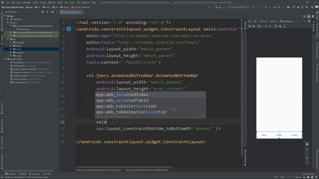 Customizable Animated Bottom Bar Navigation View with Sleek Animations by Droppers - Android Studio смотреть онлайн