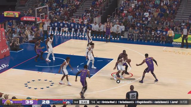 NBA 2K24 Lakers vs Sixers | Hall of fame difficulty w/ Game Ave Realism sliders смотреть онлайн