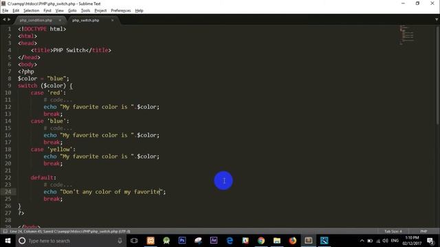 PHP MYSQL Tutorials For Beginners LESSON 11: Switch In PHP смотреть онлайн