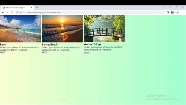 Responsive card using grid смотреть онлайн