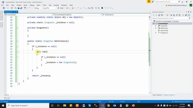 Singleton Class | Design Pattern In C# With Example смотреть онлайн
