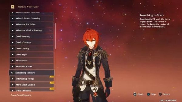 Genshin Impact Diluc Voice Lines