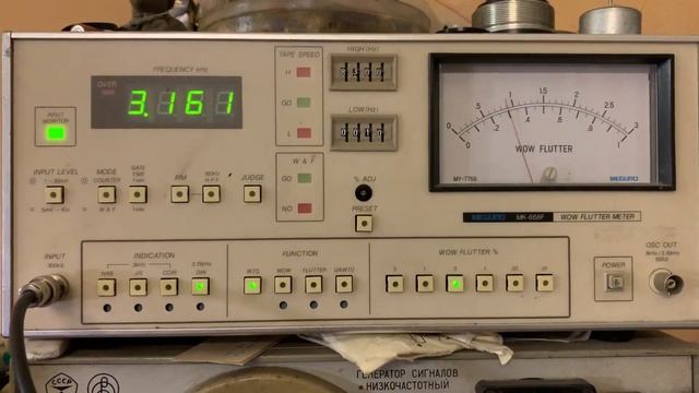 Aiwa AD-F660, измерение скорости и детонации. смотреть онлайн