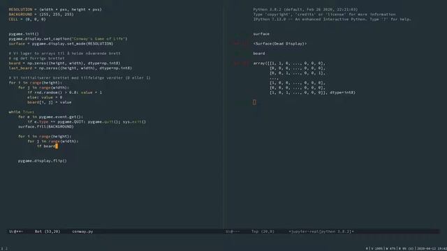 Conway's Game of Life i Python смотреть онлайн