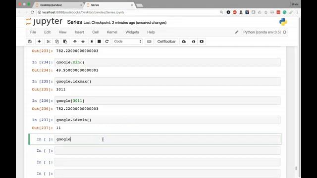 The idxmax and idxmin Methods смотреть онлайн