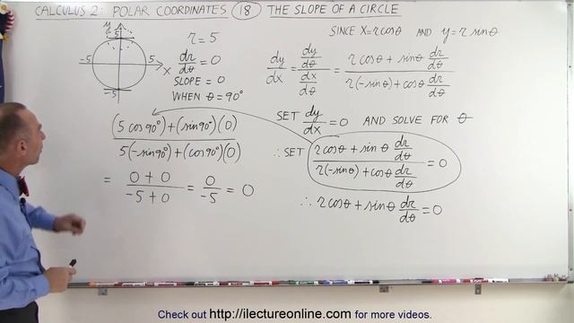 Calculus 2: Polar Coordinates (18 of 38) The Slope of a Circle смотреть онлайн
