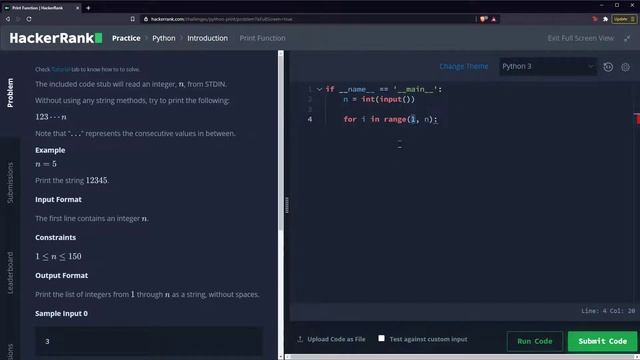 Python Ejercicio: 1042 HackerRank Imprimir un Rango de Valores Enteros de Forma Contigua con print( смотреть онлайн