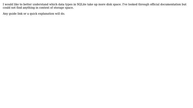 Databases: SQLite Data Types In Context of Disk Space смотреть онлайн