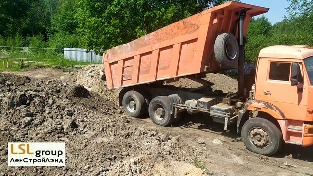 Поставка котлованного грунта для отсыпки участков в каттеджном посёлке, Отрадное на Неве, СПб смотреть онлайн