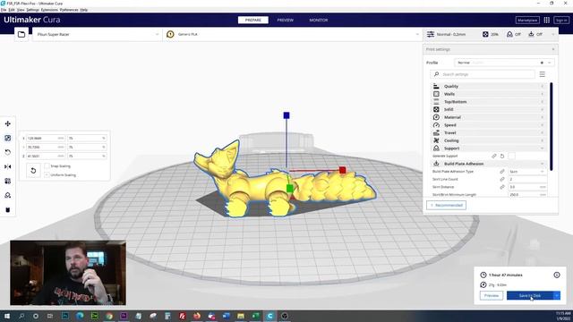 3d Printing a Flexi Fox on the FLsun SR, Sliced in Cura смотреть онлайн