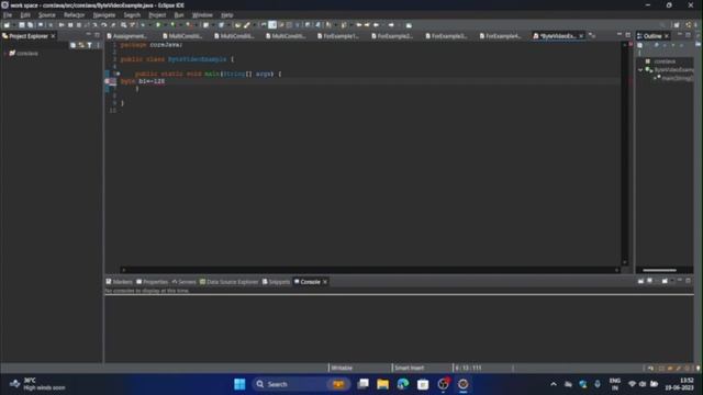 Java tutorial 3 All about byte datatype смотреть онлайн
