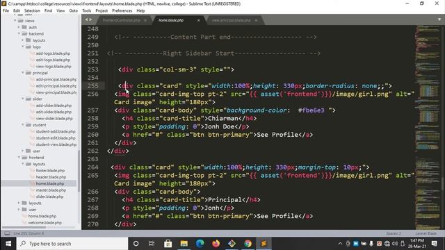 #PHP Laravel | Principal Front Show | Part- 28 Website Development | Full Course | Bangla Tutoria смотреть онлайн
