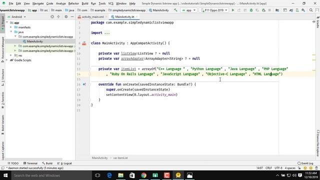 Simple Dynamic ListView In Android Using Kotlin смотреть онлайн