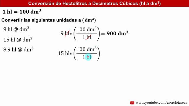 Hectolitros a Decímetros Cúbicos (hl a dm3) смотреть онлайн