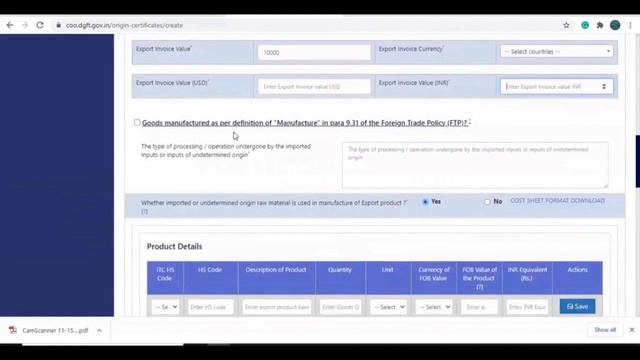 Step by Step certificate of Origin online with example смотреть онлайн