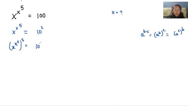 Math Olympiad Preparation | Find The Value Of 'X' , IF x^x^5 = 100 смотреть онлайн